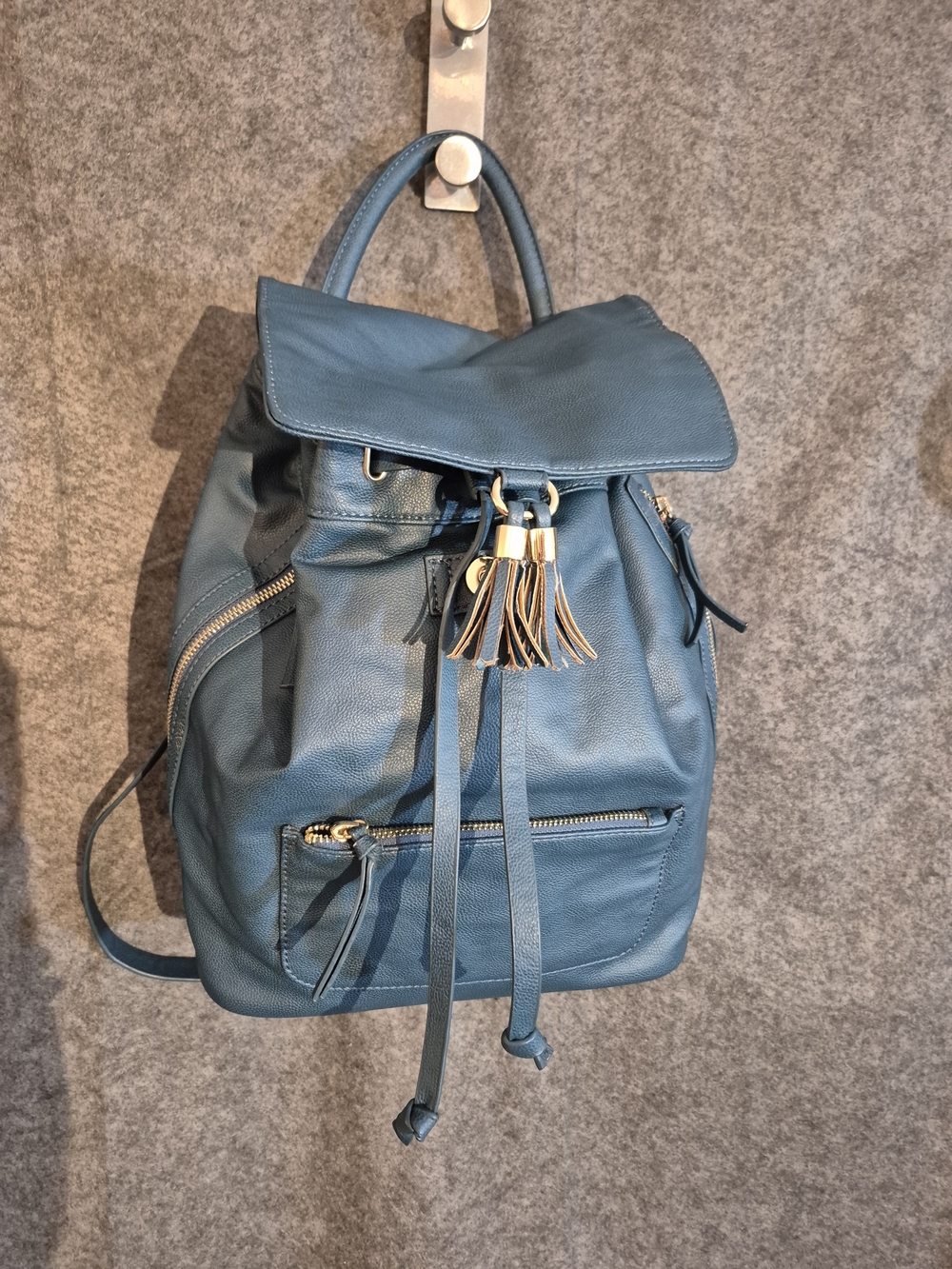 Indigo Women's Tassel Drawstring Backpack